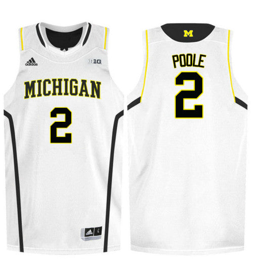 Michigan Wolverines #2 Jordan Poole College Basketball Jersey White 8977 stitched college jersey