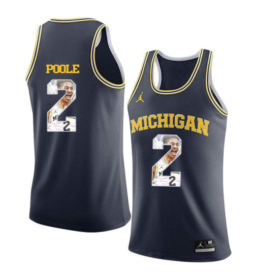 Michigan Wolverines 2 Jordan Poole College Basketball Jersey Navy 3158 | Stitched Jersey RTJS 8590