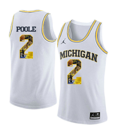 Michigan Wolverines 2 Jordan Poole College Basketball Jersey White 3161 | Stitched Jersey RTJS 8587