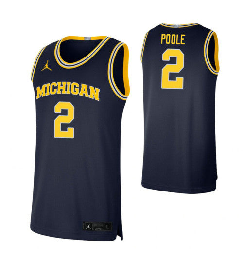Michigan Wolverines #2 Jordan Poole Navy College Basketball Jersey stitched college jersey