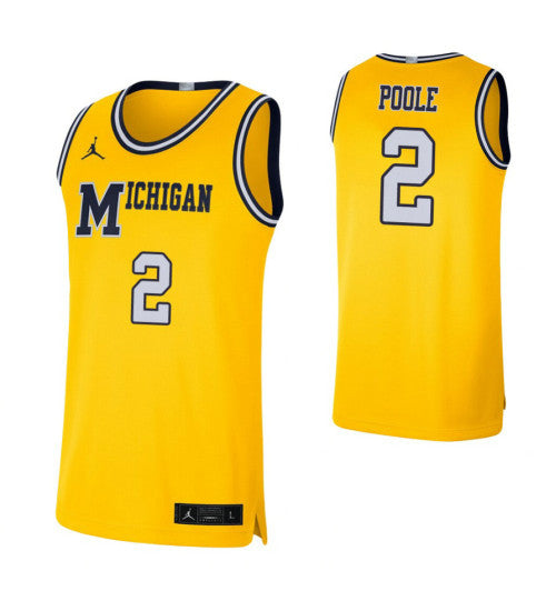Michigan Wolverines 2 Jordan Poole Maize College Basketball Jersey | Stitched Jersey RTJS 8579