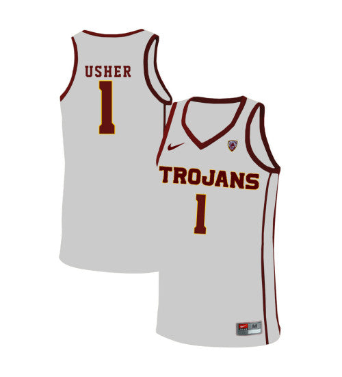 Usc Trojans 1 Jordan Usher College Basketball Jersey White 5166 | Stitched Jersey RTJS 6582