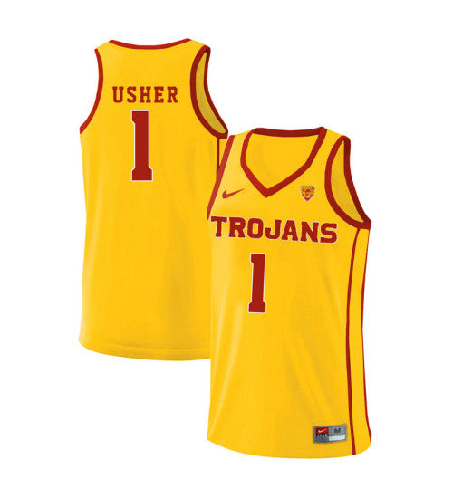 Usc Trojans 1 Jordan Usher College Basketball Jersey Yellow 5169 | Stitched Jersey RTJS 6579