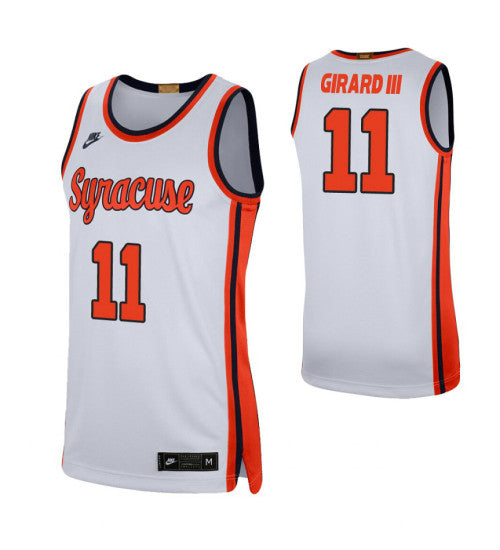 III White Syracuse Joseph Girard #11 Orange stitched throwback college basketball jersey