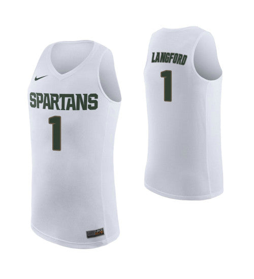 Michigan State Spartans Josh Langford College Basketball Jersey White | Stitched Jersey RTJS 8688