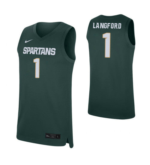Michigan State Spartans 1 Joshua Langford Green College Basketball Jersey 2865 | Stitched Jersey RTJS 8883