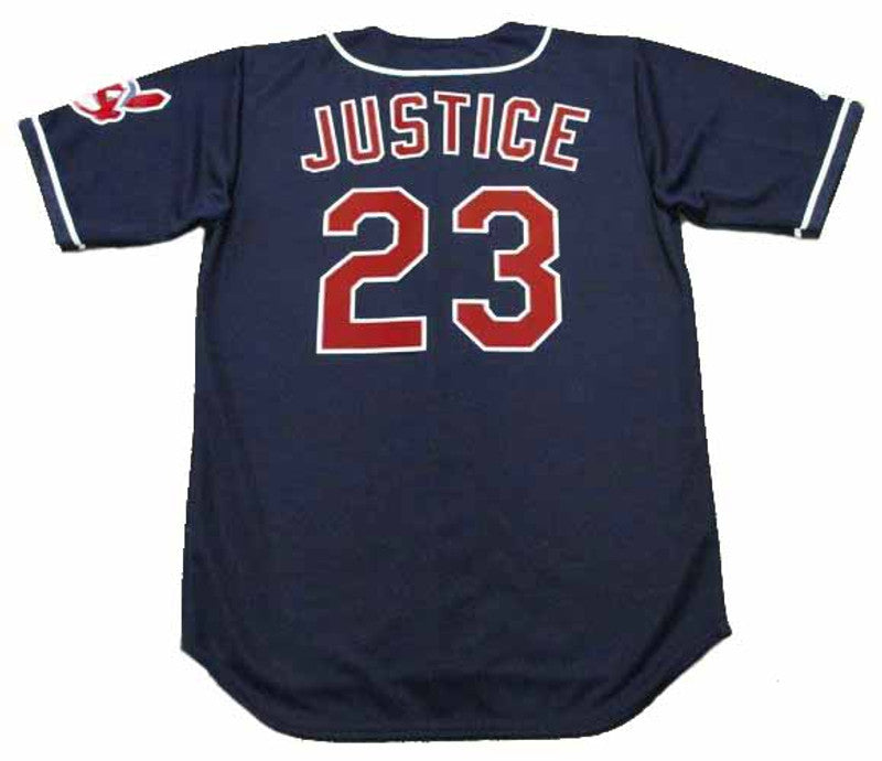 Cleveland Indians David Justice MLB jersey front view
