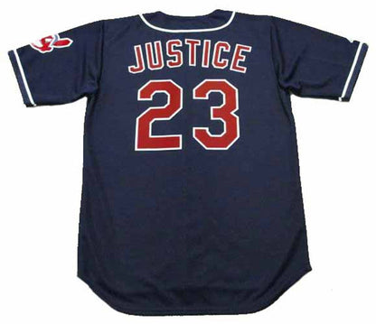 Cleveland Indians David Justice MLB jersey front view