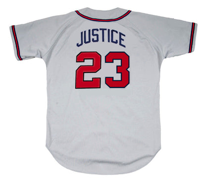 Atlanta Braves David Justice MLB jersey front view