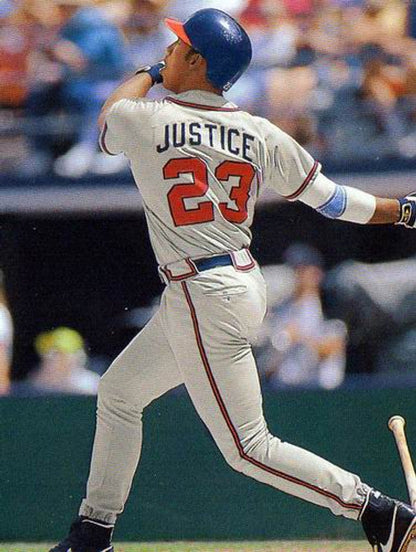 Atlanta Braves David Justice MLB jersey front view
