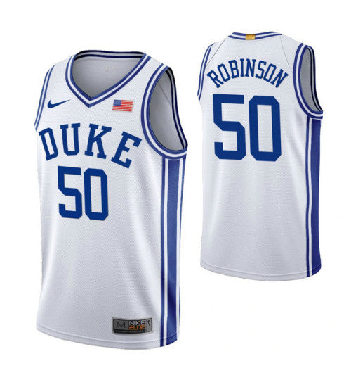 Duke Blue Devils 50 Justin Robinson White College Basketball Jersey 7070 | Stitched Jersey RTJS 4678