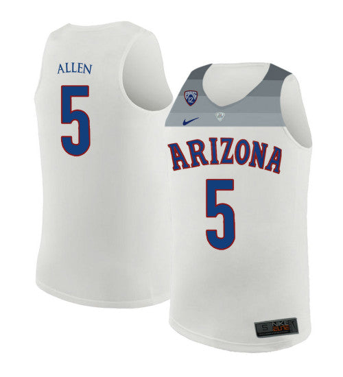 Arizona Wildcats 5 Kadeem Allen College Basketball Jersey White 6227 | Stitched Jersey RTJS 5521