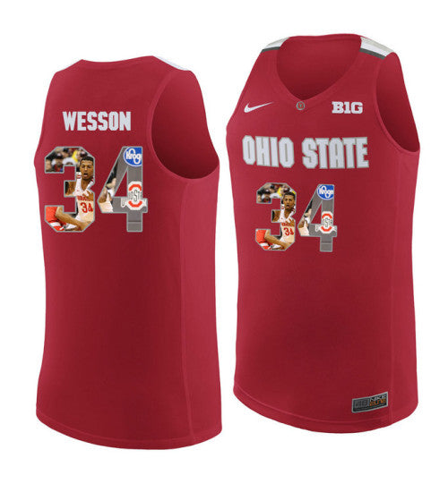 Ohio State Buckeyes #34 Kaleb Wesson College Basketball Jersey Red 9833 stitched college jersey