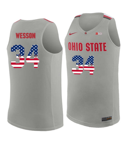 Ohio State Buckeyes #34 Kaleb Wesson College Basketball Jersey Gray 9830 stitched college jersey