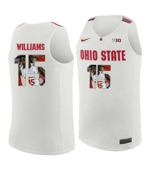 Ohio State Buckeyes #15 Kam Williams College Basketball Jersey White stitched college jersey