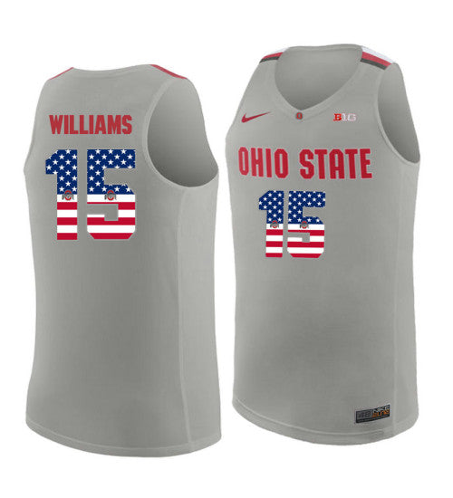 Ohio State Buckeyes #15 Kam Williams College Basketball Jersey Gray 9776 stitched college jersey
