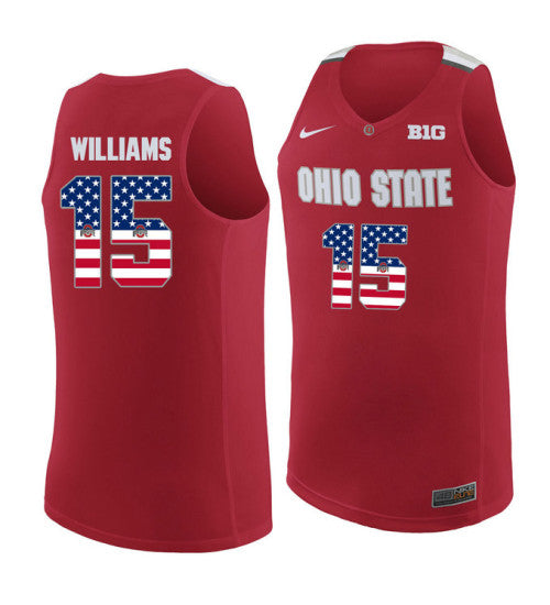 Ohio State Buckeyes 15 Kam Williams College Basketball Jersey Red 3985 | Stitched Jersey RTJS 7763