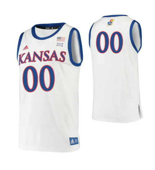 Kansas Jayhawks Custom Jersey White stitched retro jersey