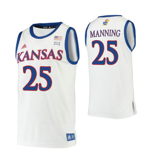 Kansas Jayhawks 25 Danny Manning White College Basketball Jersey 7916 | Stitched Jersey RTJS 3832