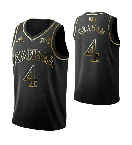 Isaiah Moss Kansas Jayhawks Black Golden Edition College Basketball Jersey stitched retro jersey