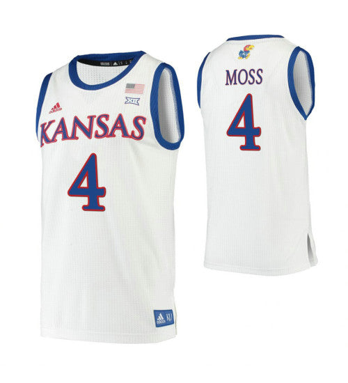 Kansas Jayhawks 4 Isaiah Moss White College Basketball Jersey 2095 stitched retro jersey