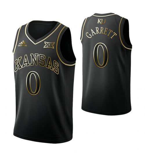 Kansas Jayhawks 0 Marcus Garrett Black College Basketball Jersey stitched retro jersey