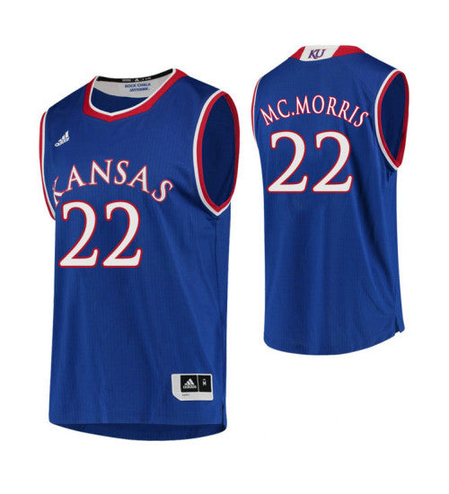 Kansas Jayhawks 22 Marcus Morris Sr College Basketball Jersey Royal | Stitched Jersey RTJS 3850
