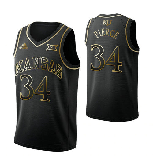 Kansas Jayhawks 34 Paul Pierce Black College Basketball Jersey stitched retro jersey