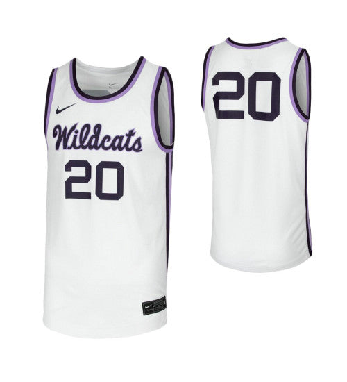 Kansas State Wildcats 20 College Basketball Jersey White | Stitched Jersey RTJS 3713
