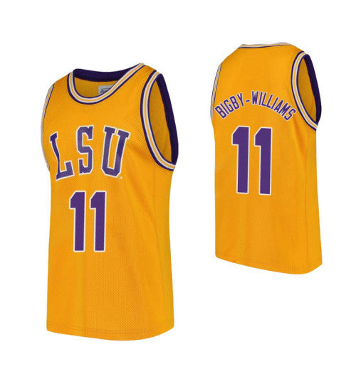 Lsu Tigers Kavell Bigby Williams College Basketball Jersey Gold | Stitched Jersey RTJS 3305