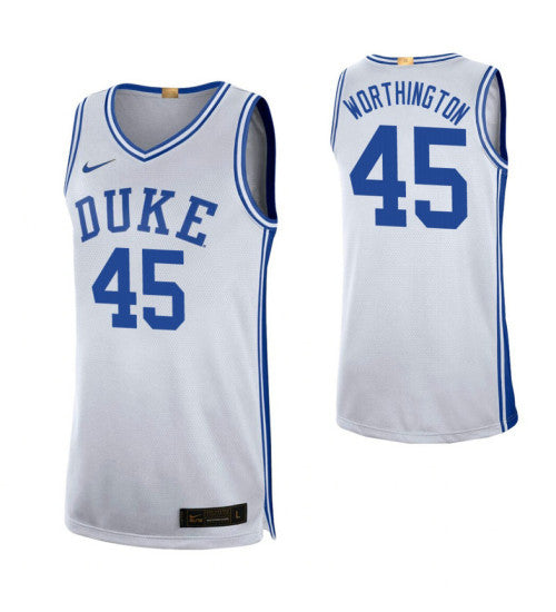Duke Blue Devils 45 Keenan Worthington White College Basketball Jersey 7049 | Stitched Jersey RTJS 4699