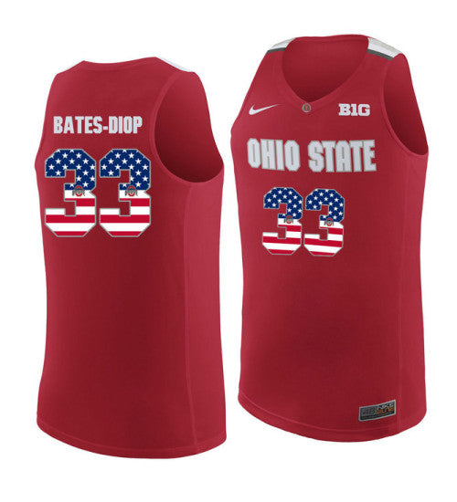 Ohio State Buckeyes #33 Keita Bates Diop College Basketball Jersey Red 9823 stitched college jersey