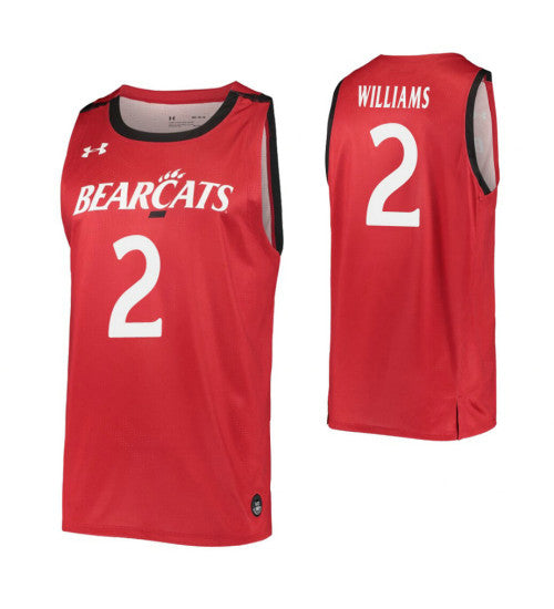 Cincinnati Bearcats 2 Keith Williams Red College Basketball Jersey stitched basketball jersey for game day fanwear