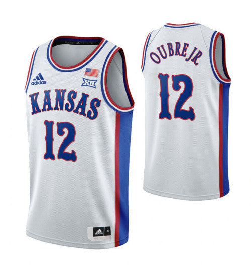 Kansas Jayhawks 12 Kelly Oubre Jr 1990S Throwback College Basketball Jersey White stitched retro jersey