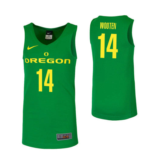 Oregon Ducks #14 Kenny Wooten Green College Basketball Jersey stitched college jersey