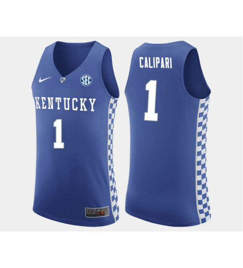 Kentucky Wildcats 1 John Calipari Blue Road College Basketball Jersey stitched retro jersey