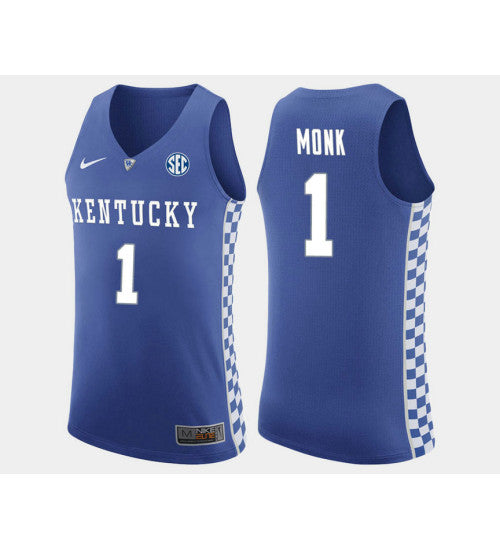 Kentucky Wildcats 1 Malik Monk Blue Road College Basketball Jersey | Stitched Jersey RTJS 3664