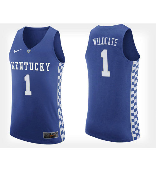 Kentucky Wildcats No 1 Blue Home College Basketball Jersey | Stitched Jersey RTJS 3555