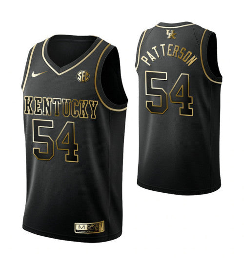 Kentucky Wildcats 54 Patrick Patterson Black College Basketball Jersey stitched retro jersey