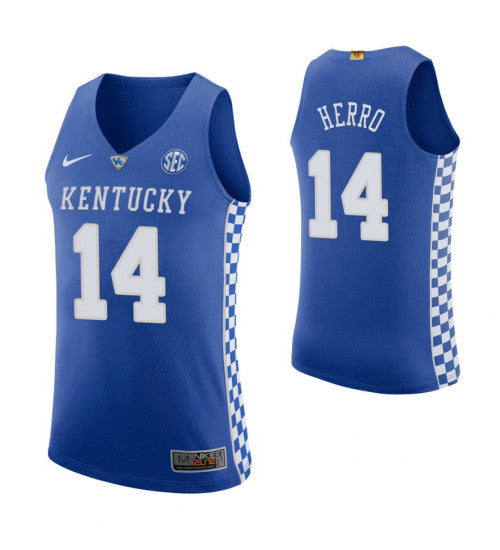 Tyler Herro Kentucky Wildcats Royal College Basketball Jersey | Stitched Jersey RTJS 6734