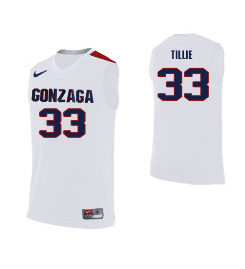 Gonzaga Bulldogs Killian Tillie College Basketball Jersey White | Stitched Jersey RTJS 4302