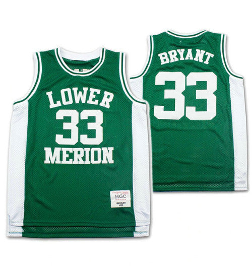 Lower Merion Kobe Bryant 33 High School Basketball College Basketball Jersey Green stitched retro jersey