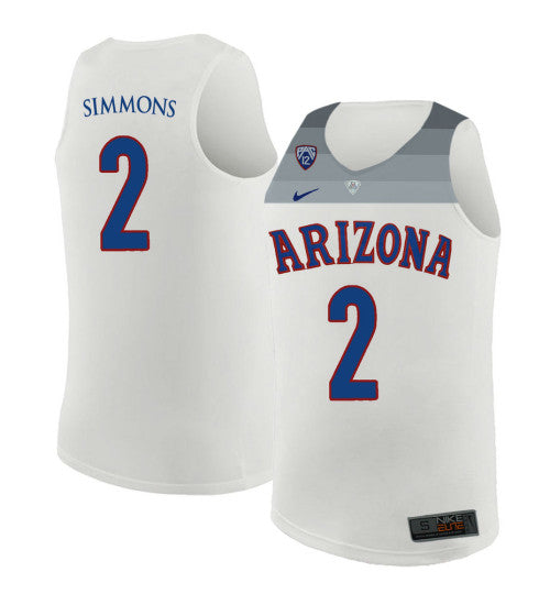 Arizona Wildcats 2 Kobi Simmons College Basketball Jersey White 6148 | Stitched Jersey RTJS 5600