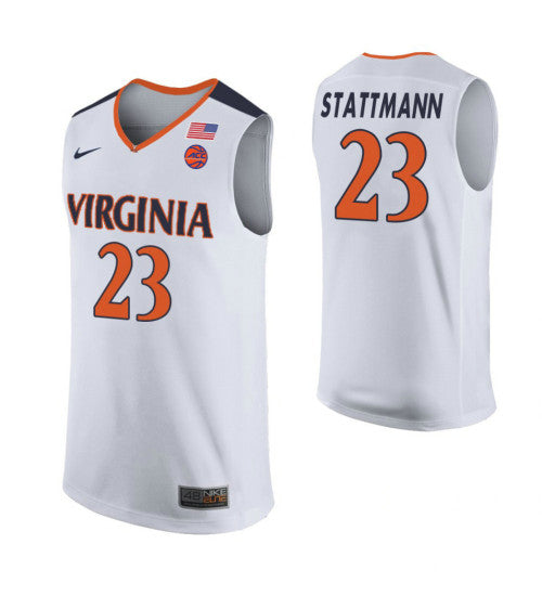 Kody Stattmann Virginia Cavaliers White stitched throwback college basketball jersey