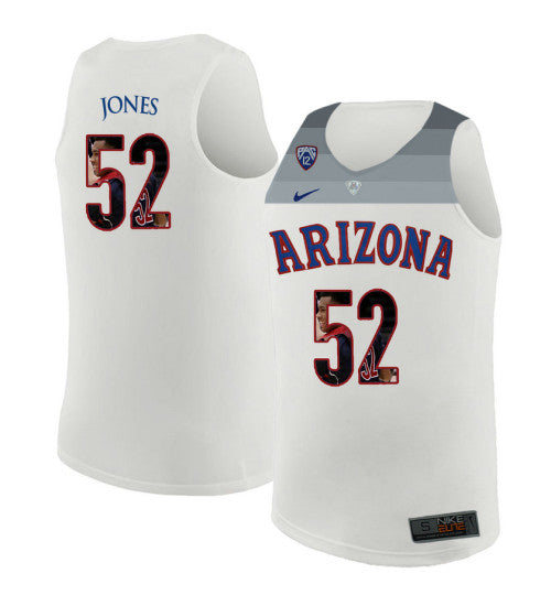 Arizona Wildcats 52 Kory Jones College Basketball Jersey White 340 stitched basketball jersey for game day fanwear