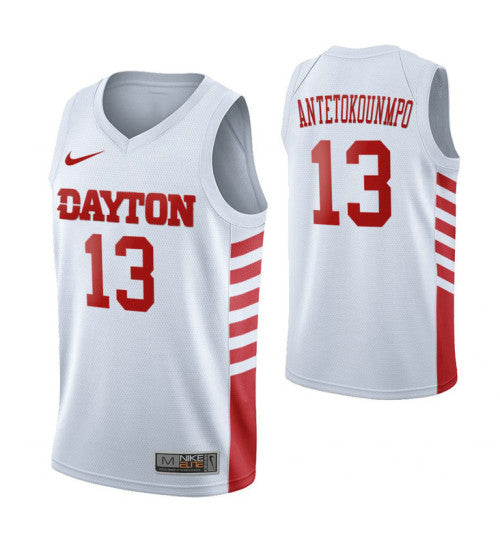 Dayton Flyers 13 Kostas Antetokounmpo White College Basketball Jersey stitched basketball jersey for game day fanwear