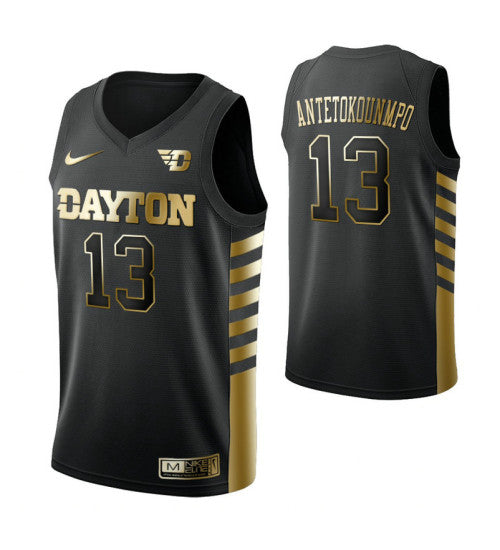 Dayton Flyers 13 Kostas Antetokounmpo Limited Golden Edition College Basketball Jersey Black | Stitched Jersey RTJS 4887