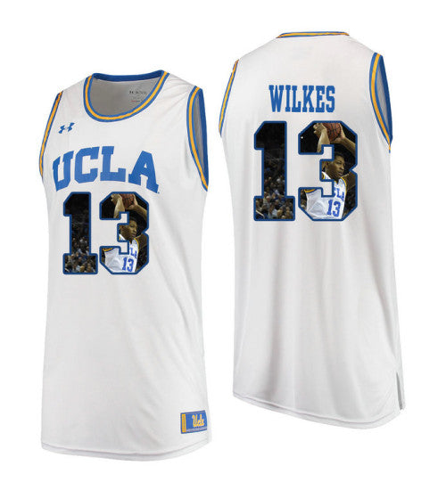 UCLA Bruins Kris Wilkes #13 White stitched throwback college basketball jersey
