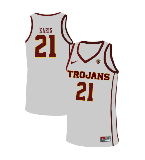USC Trojans Kurt Karis 10970 #21 White stitched throwback college basketball jersey