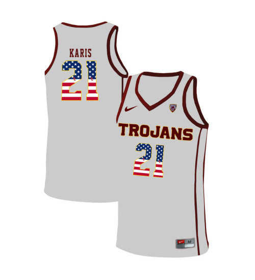 USC Trojans Kurt Karis 10971 #21 White stitched throwback college basketball jersey